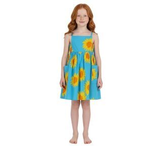 NWT Stella McCartney Kids Sunflowers Cotton Dress.  Size 12